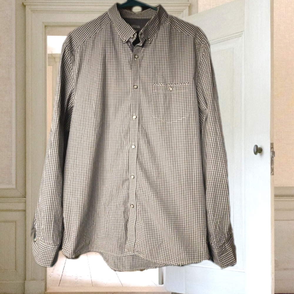 Kenneth Cole Reaction Gingham Print Button-down Size L